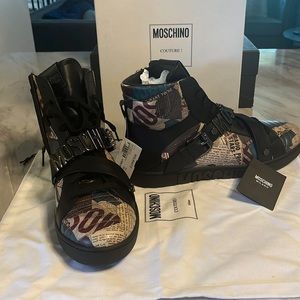 MOSCHINO High-Top Leather Sneaker